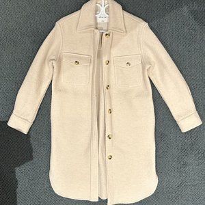 Aritzia Wilfred Free The Ganna Long Shirt Jacket in Cream - XS
